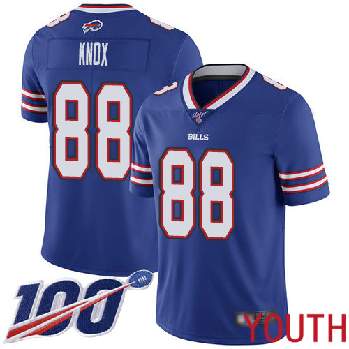 Youth Buffalo Bills #88 Dawson Knox Royal Blue Team Color Vapor Untouchable Limited Player 100th Season NFL Jersey